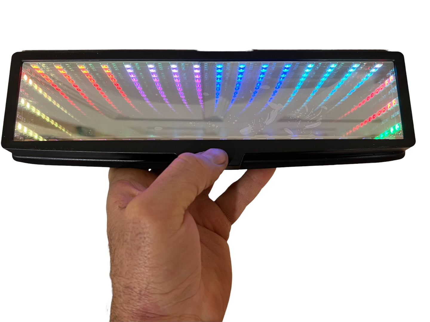 Infinity Rainbow LED Large Wide Rear View Mirror | Multiple Color Modes plus Rainbow Option