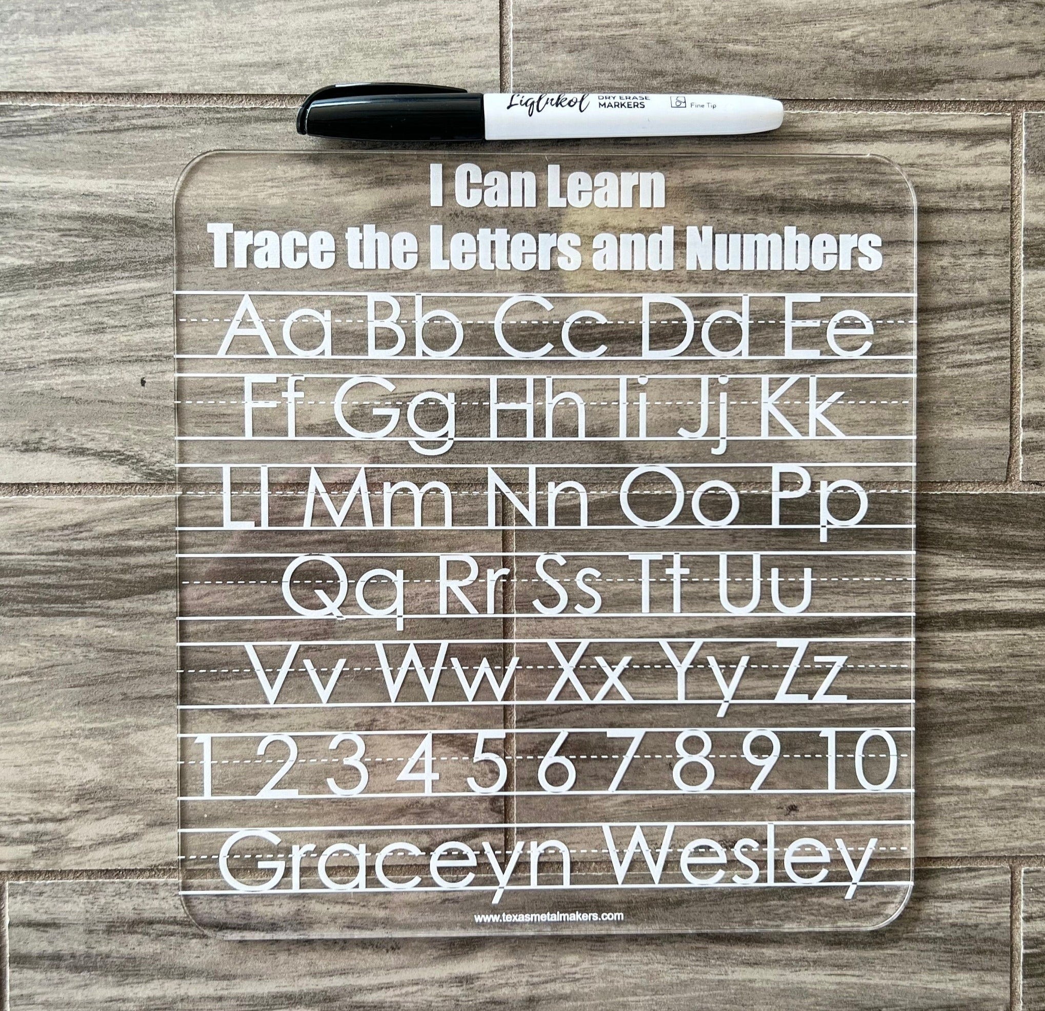 Dry Erase Letter Number and Name Tracing Board