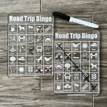 Load image into Gallery viewer, Acrylic Car Bingo Game | Dry Erase Back Seat Bingo  Set of 2 or 4 Boards | Laser Engraved Bingo Game