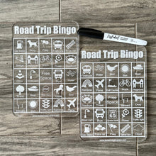 Load image into Gallery viewer, Acrylic Car Bingo Game | Dry Erase Back Seat Bingo  Set of 2 or 4 Boards | Laser Engraved Bingo Game
