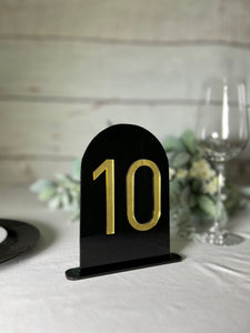Arch 3D Mirrored Acrylic Table Numbers | Custom Table Numbers | Wedding Décor | Wedding Table Numbers | Table Numbers with Stand