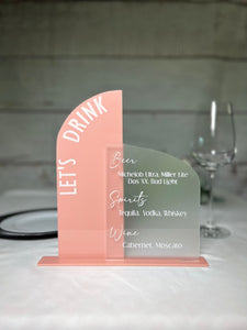 Double Arched Acrylic Bar Sign | Custom Bar Sign | Bar and Menu Sign | Signature Drinks Custom Sign