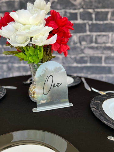 Arch 3D Script Acrylic Table Numbers | Custom Table Numbers | Wedding Décor | Wedding Table Numbers | Table Numbers with Stand