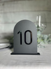 Load image into Gallery viewer, Arch 3D Matte/Gloss Acrylic Table Numbers | Custom Table Numbers | Wedding Décor | Wedding Table Numbers | Table Numbers with Stand
