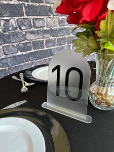 Acrylic 3D Arch Table Numbers | Custom Table Numbers | Wedding Décor | Wedding Table Numbers | Table Numbers with Stand