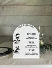 Load image into Gallery viewer, Acrylic Arched 3D Bar Sign | Custom Bar Sign | Bar and Menu Sign | Signature Drinks Custom Sign