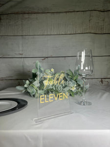 Acrylic Table Numbers | Custom Table Numbers | Wedding Décor | Wedding Table Numbers | Table Numbers with Stand